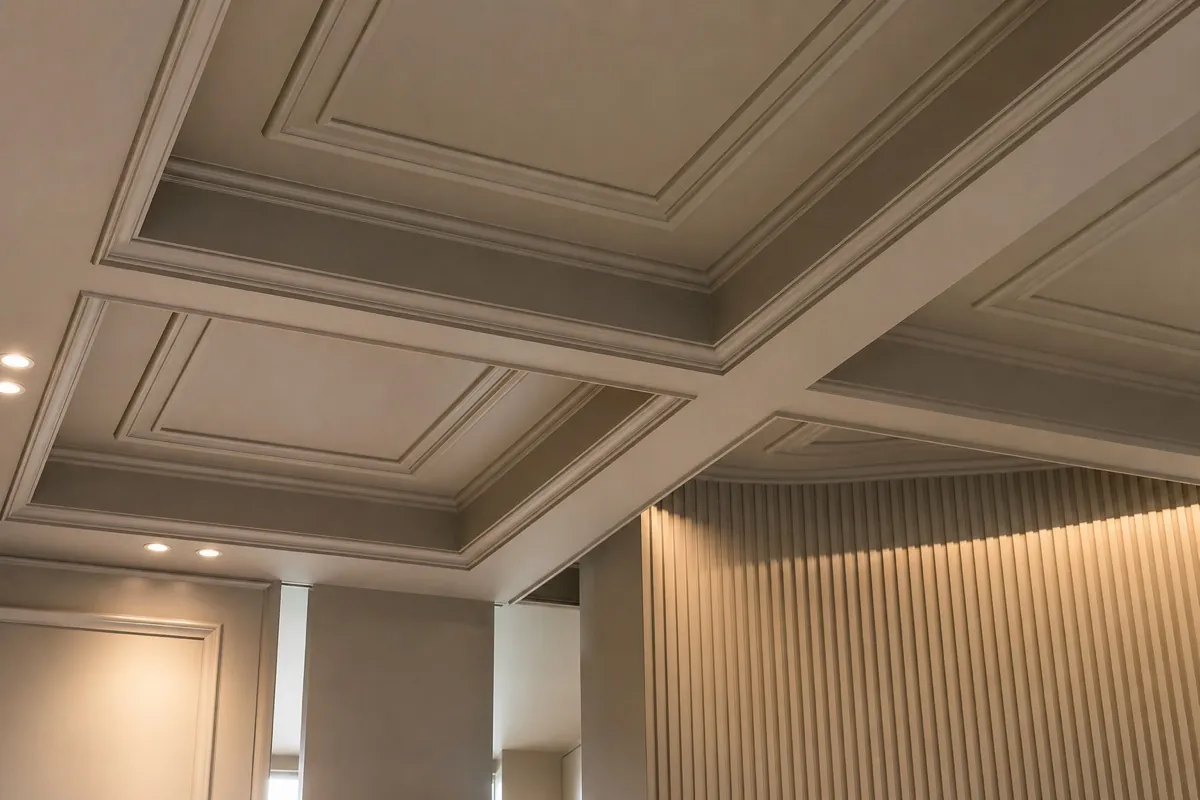 Custom painting detail work on architectural trim